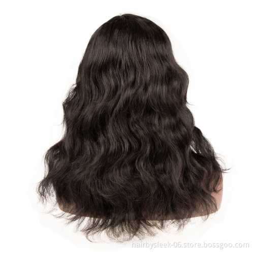 REBECCA FASHION natural black Hair High temperature Body Wave 16-28 inches 4*4 Lace Closure Synthetic Hair wigs for black women